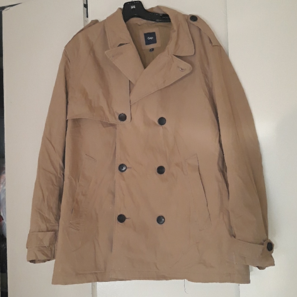 Men's WAIST Length DOUBLE BREASTED Trench JACKET!!